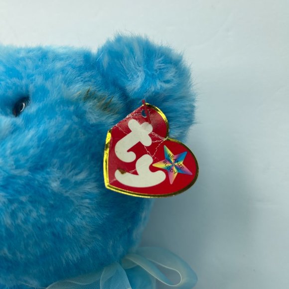 Vintage Ty Beanie Baby Rare 15" - Classy 2001 The People's Beanie Blue Bear - Picture 6 of 8